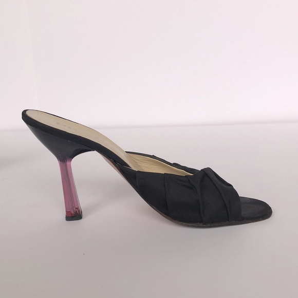 Prada Lucite Heels Mule Silk Brown/Pink - Picture 6 of 12